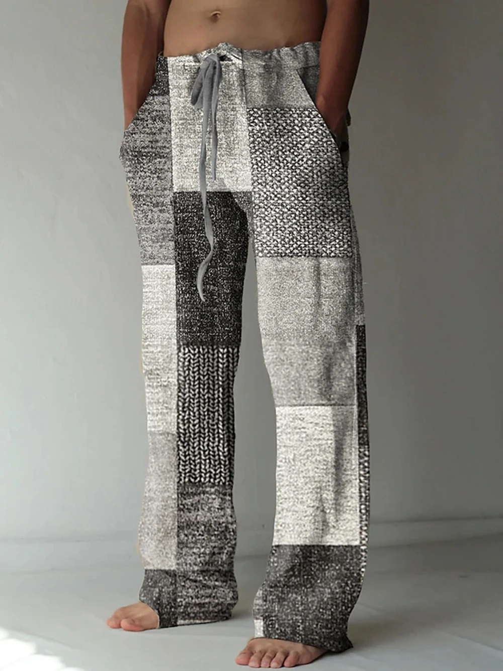 2025 Men's Trousers Summer Pants Beach Pants Drawstring Elastic Waist 3D Print Color Block Geometric Graphic Prints Casual Pants 3