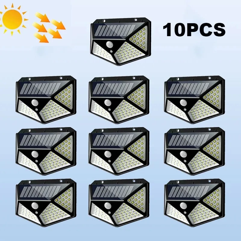 

Outdoor Solar Street Light 100 Led Solar Wall Lamp PIR Motion Sensor Garden Fence Lights IP65 Waterproof Solar Porch Wall Lamp