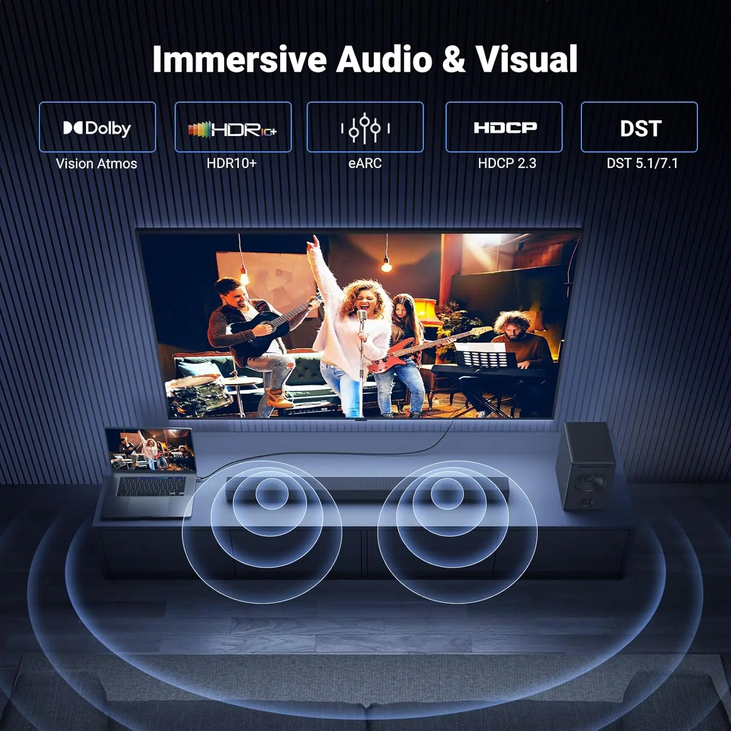 Premium USB-C to HDMI 2.1 Cable - 8K 60Hz & 4K 120Hz, 48Gbps with HDR & HDCP2.3 Support
