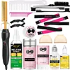 Goiple Electric Hot Comb Hair Straightenerm Curling Iron for Natural Black Hair Wigs Pressing Combs with Wig Glue Hair Wax Stick 1