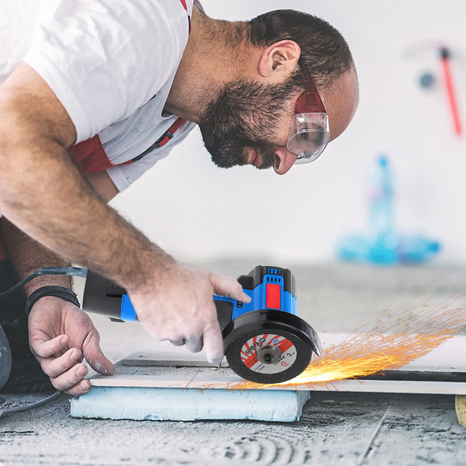 Grinder shown with charging setup