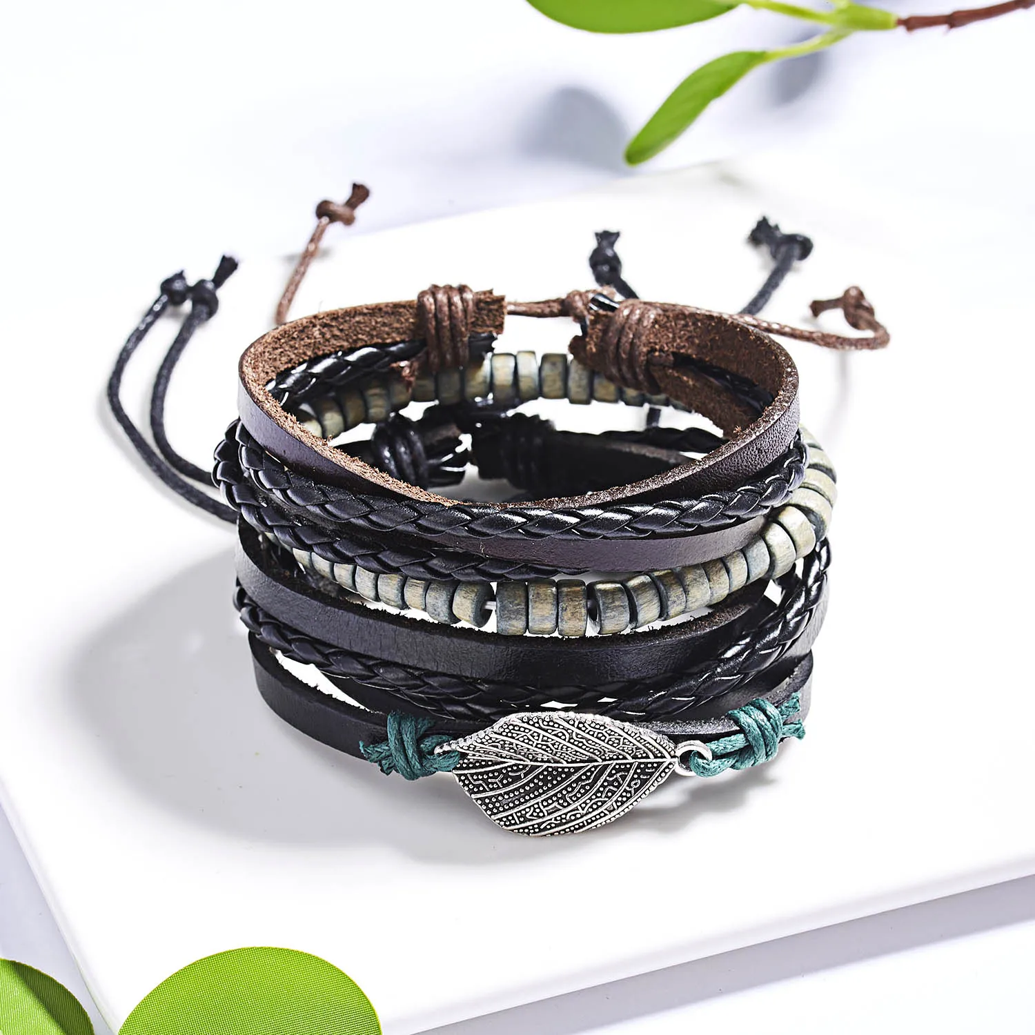 Multilayered Leather Bracelet - Image 4