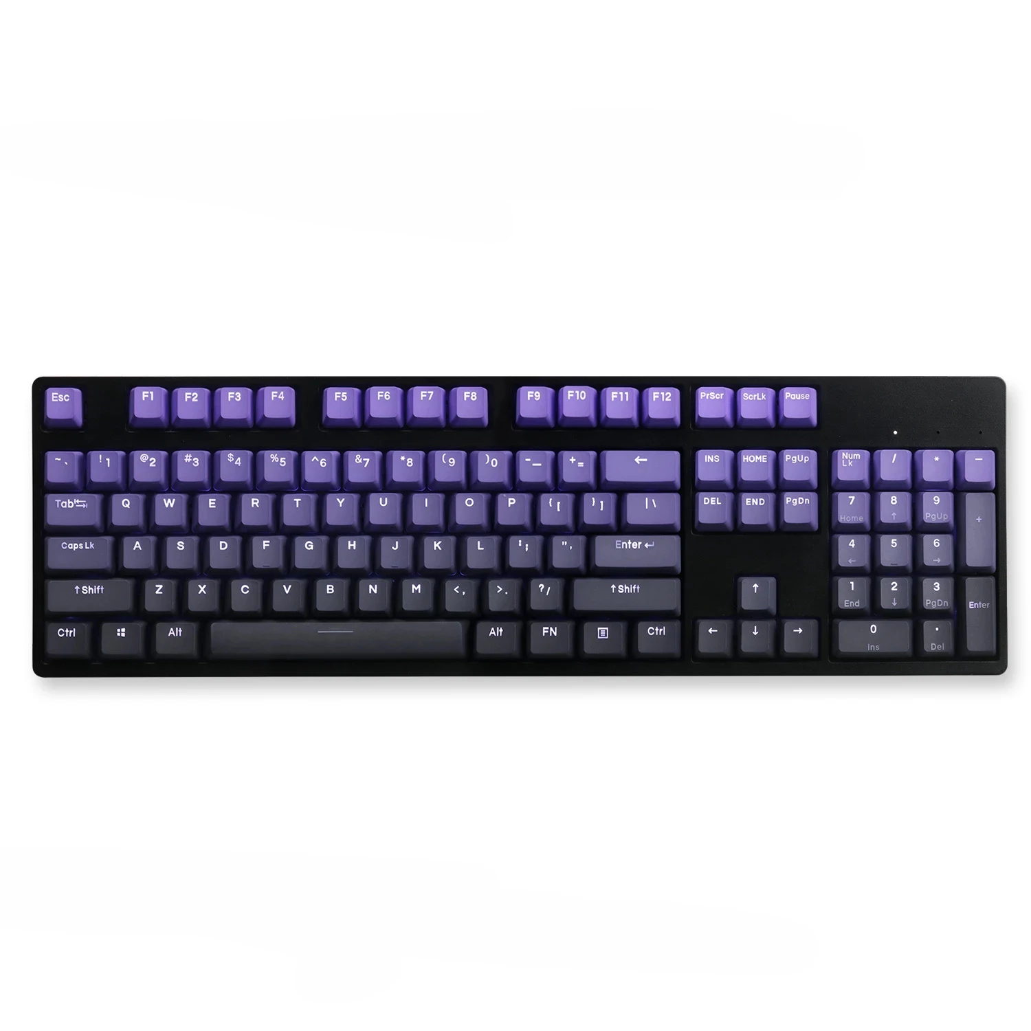 Keycap Teclado Retroiluminado Pbt Top Side Roxo e Preto Gradiente Fade Keycaps Tintura Subbed Perfil Oem 68 84 87 104