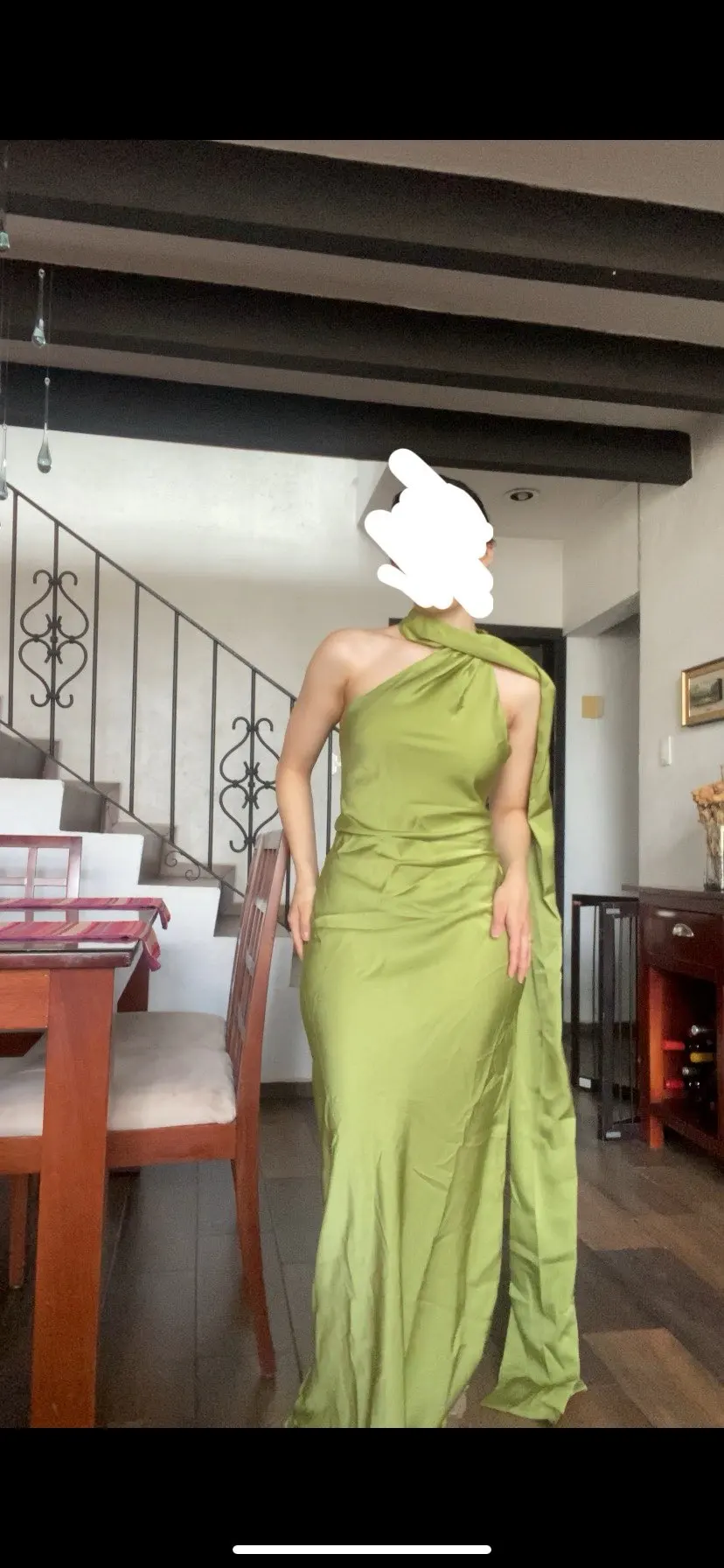 Elegant Backless Satin Ribbon Gown for Summer Events photo review