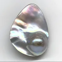 Wholesale 20-30mm 925 Sterling Silver Natural Salt Water Mabe Pearl Pendent 1