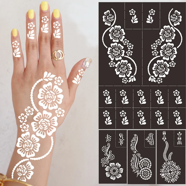 24pcs/set Temporary Henna Stencils Lips Cat Skull Design Hollow Out Glitter  Tattoo Stencils For Painting Airbrush Stencil - Tattoo Stencils - AliExpress