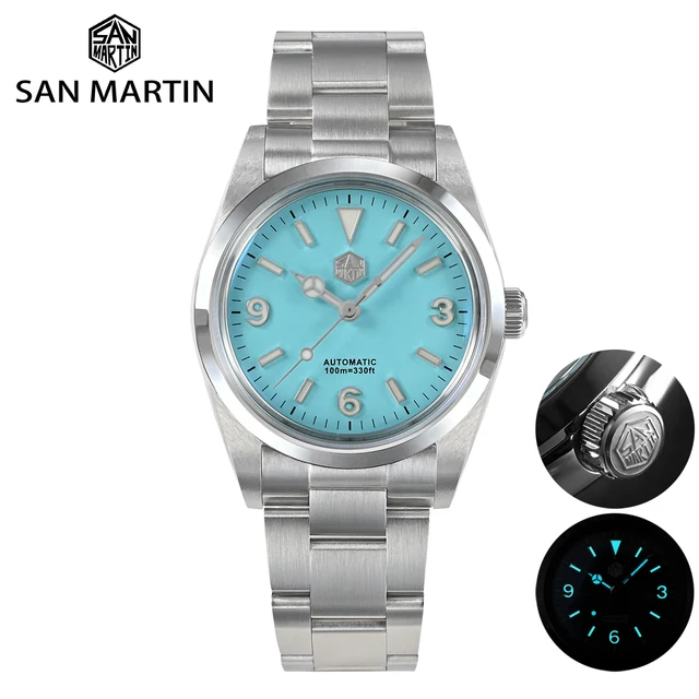 San Martin Men Luxury Watch 36mm 369 Dial Explore Climbing Series Fashion Couples Sport Watch Unisex Automatic Mechanical 10Bar 1