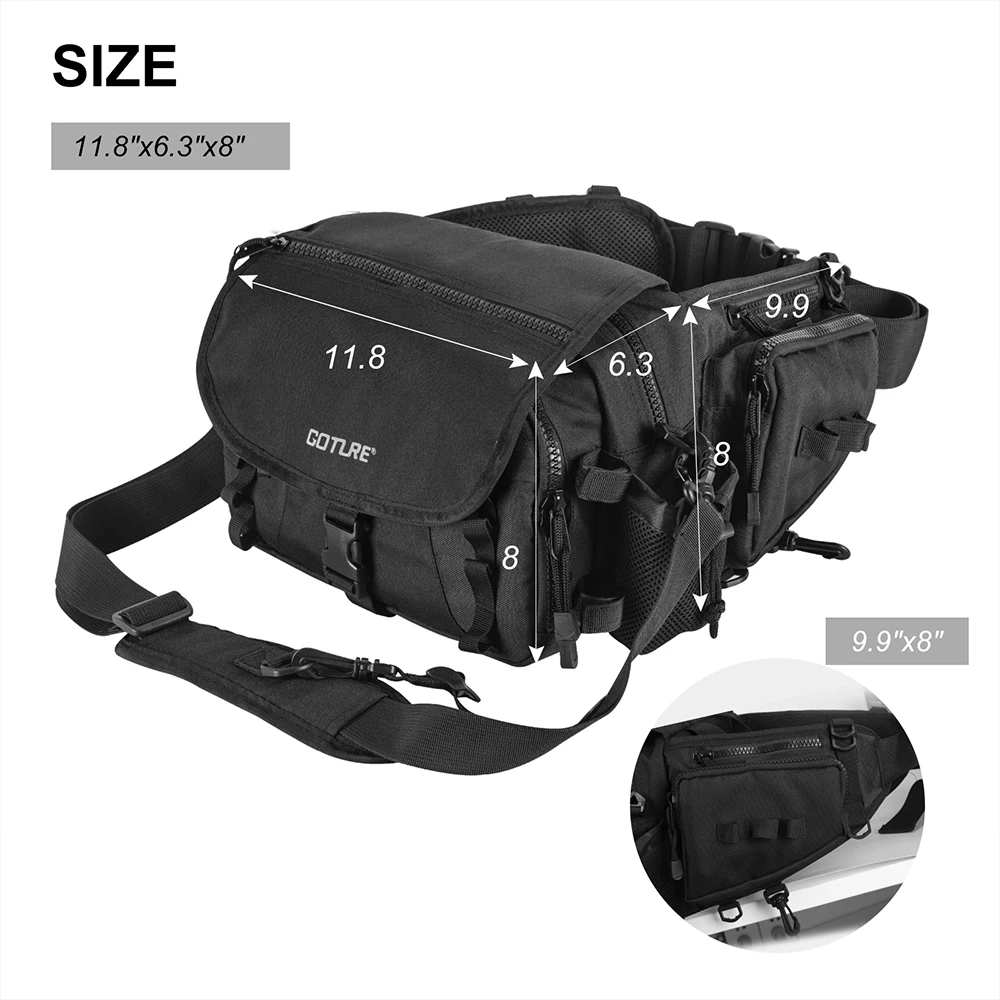 

Goture Portable Multifunctional Canvas Fishing Shoulder Bag Pack Fishing Tackle Bags Fishing Lure Reel Backpack Pouch Case
