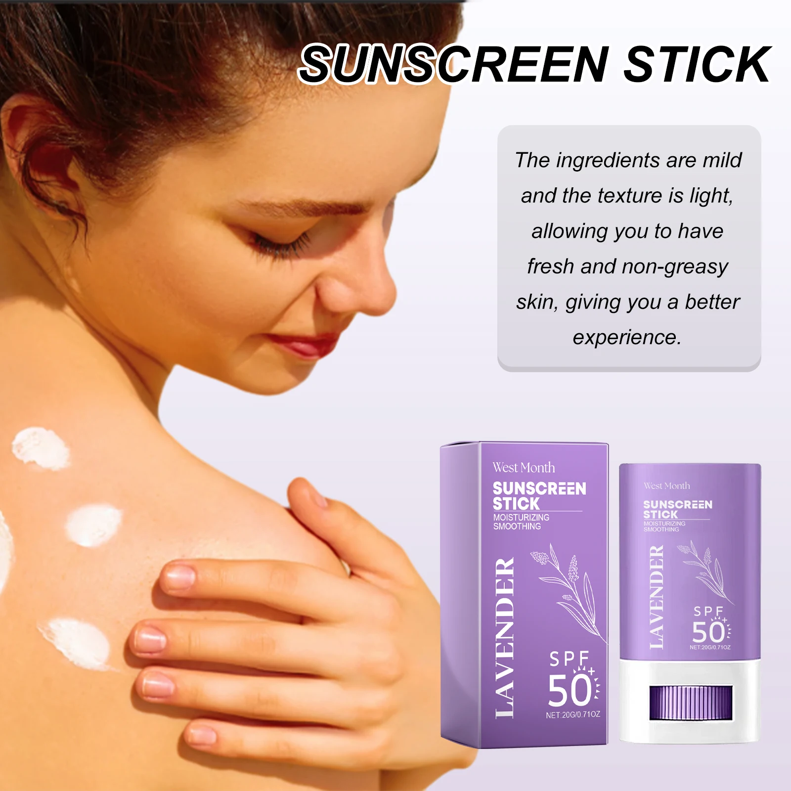 Sun Stick Spf 50 UV Protection Oil-Control Firming Skin Hydrating Anti Oxidant Lightweight Isolation Cream Sunscreen Cream Stick