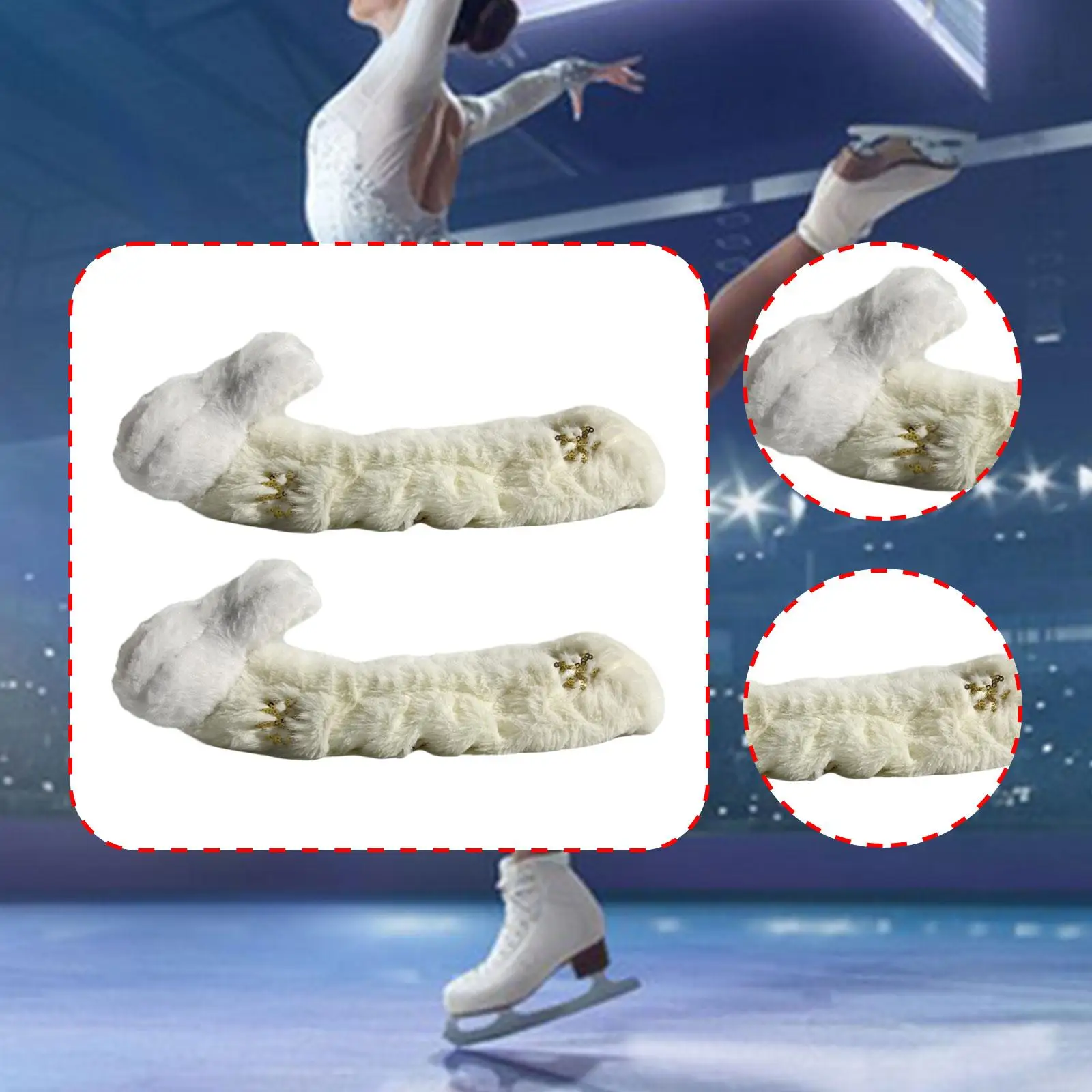 Ice Skate Blade Covers Skating Cover Soft Plush Winter Skate Blade Protector Cover for Hockey Skates Ice Skates Accessory