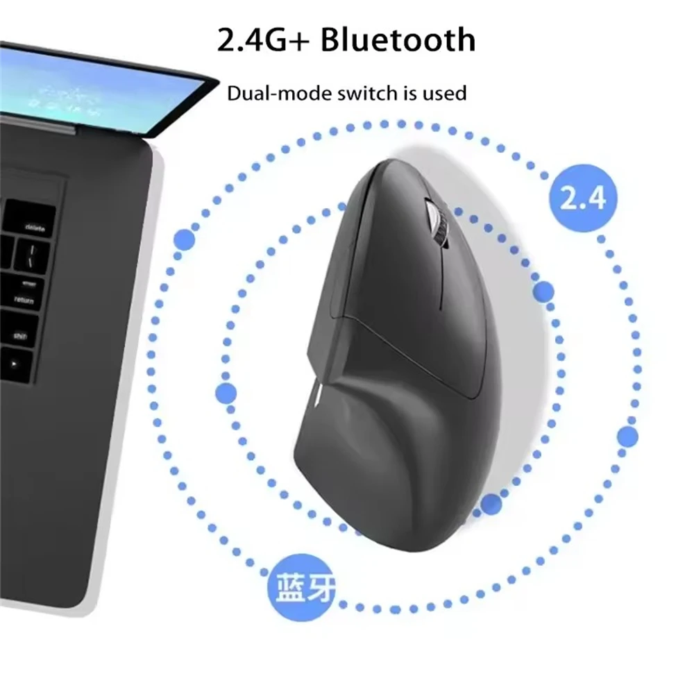 FANGTUOSI 수직 마우스 인체공학적 2.4GHz 무선 광학 마우스 3개의 조정 가능한 DPI 800/1200/1600 노트북 PC 컴퓨터용 6개 버튼