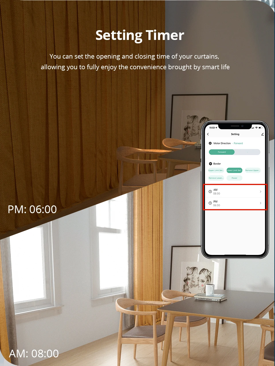 para Roman Rod I Tipo, Cortinas Faixa, Alexa, Google Home Control