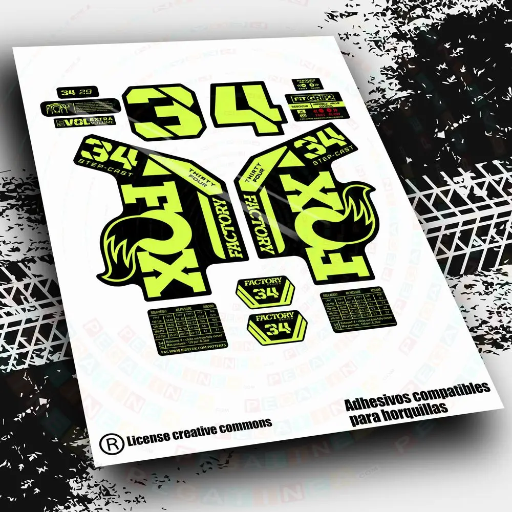 Adesivi Compatibili Hairpin Fox 34 Step Cast Factory 2022 Wp511 Accessori Per Ciclismo Mountain Vinilos Mtb Btt