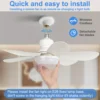 LED 40W Socket Ceiling Fan with Light, 20.5in Screw Ceiling Fans with Lights with Remote, For Bedroom/Garage/Kitchen 3