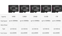 Original Kingston Micro SD Card U3 V30 A2 128Gb 256Gb 512Gb MicroSD Card 64G 1T Adapter Max 150Mb Flash TF Card UAV Camera Phone 2