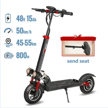 SUNNIGOO Scooter elettrico per adulti, scooter elettrico fuoristrada da 11 pollici, scooter pieghevole, batteria al litio 48V, ampio display