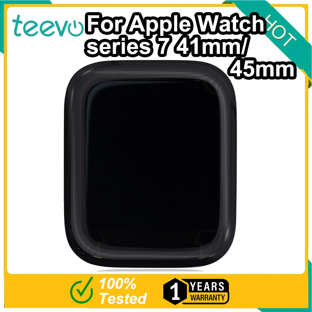 Teevo Per Apple Watch Series 7 41Mm/45Mm Lcd Touch Screen Display Digitizer Assembly Nero