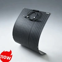 Panneau solaire monocristallin flexible 110W, module PV pliable étanche 12V, chargeur solaire léger pour camping-car, bateau, camping, alimentation hors réseau 1