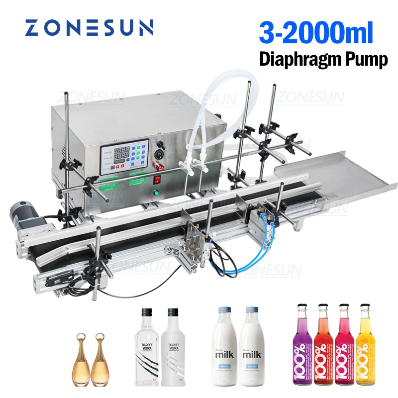 

ZONESUN Full Automatic Desktop CNC Liquid Bottle Filling Machine Perfume Juice Milk Water Bottle Filling Machines With Conveyor
