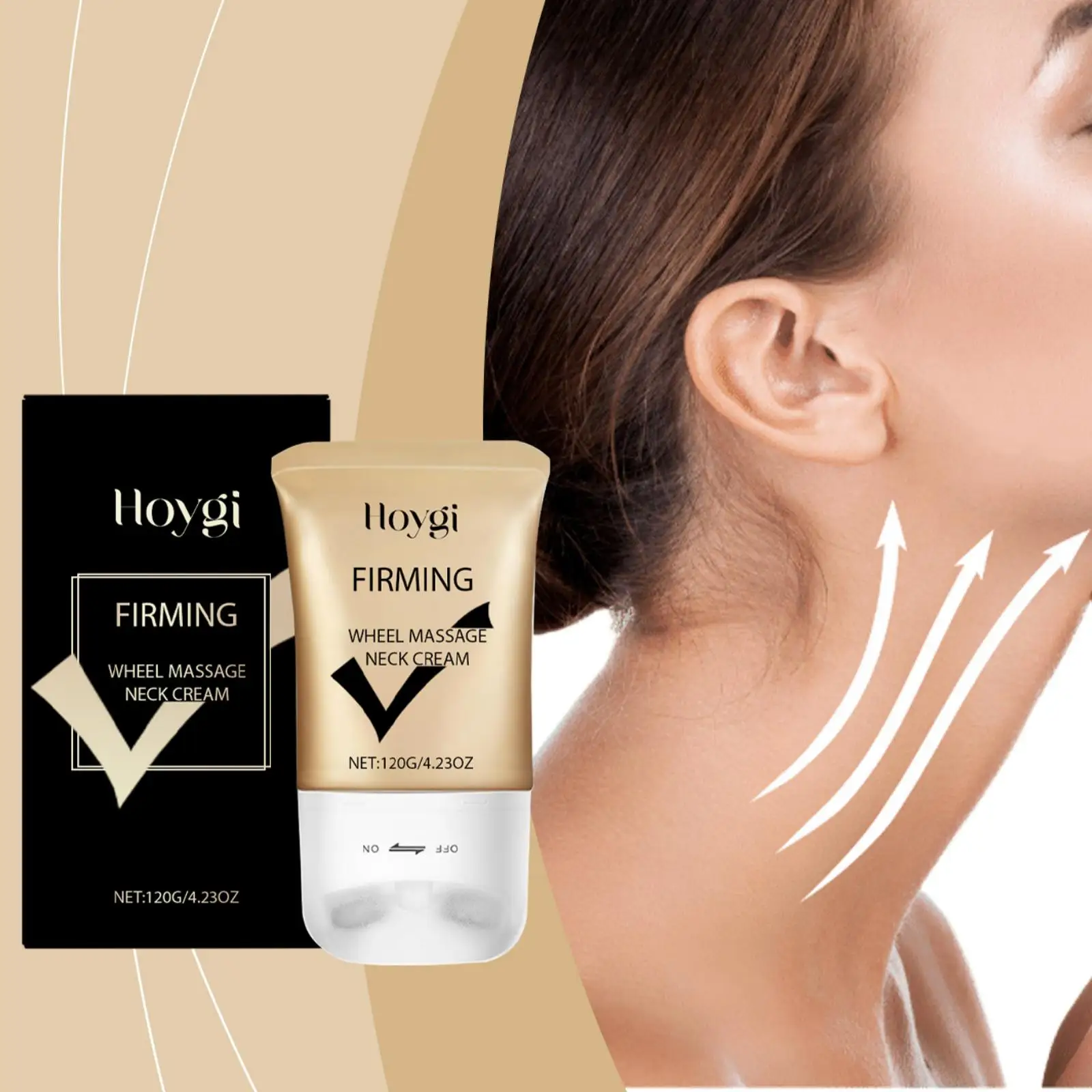 Hoygi 120g Neck Firming Roller Cream Eliminate Neck Fine Lines Moisturizing Shaping Beauty Neck  Remove Double Chin Roller Cream