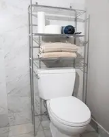 Over-the-toilet metal storage rack – 23.5”L x 70.5”H, silver 2