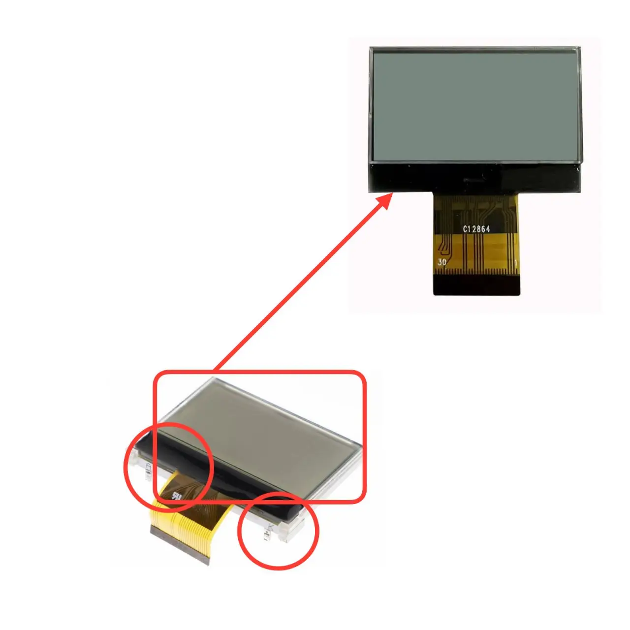 1.4inch Flipper Zero Screen Lcd Display Without backlight replacement and repair lcd display module
