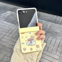 Charming Dessert Bear Cartoon Phone Case with Chain - Fashionable Protective Cover - Galaxy Z Flip5 (NL045 - 1 - Only Case)