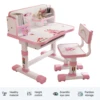 1 Set Kids Functional Desk and Chair Set, Height Adjustable Study Table Chair Set, Ergonomic Desk Chair with Large Writing Board 4