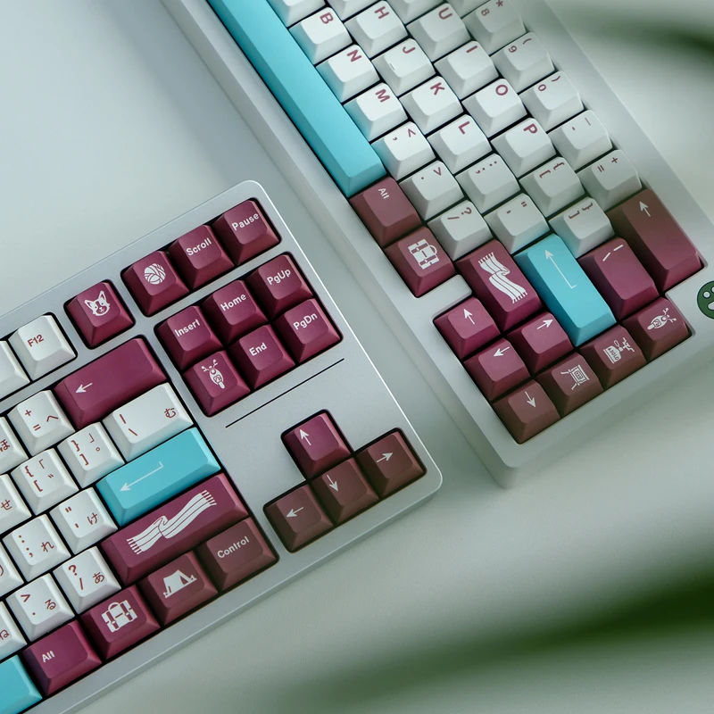 Chaves Gmk Yuru Keycaps Cereja Perfil Pbt Tintura Sublimação Teclado Mecânico para mx Switch com 1.75u 2u Shift 150 - Imagem 4