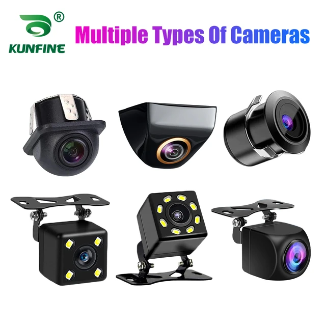 KUNFINE Cámara de visión trasera inalámbrica universal para automóvil con 4  LED cámara de respaldo para vehículos, cámara de marcha atrás, visión