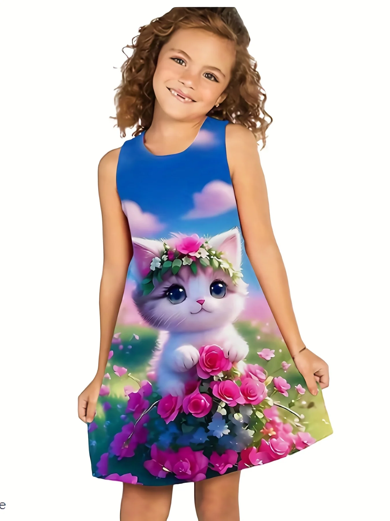 فستان أطفال ثلاثي الأبعاد للأطفال ، خفيف الوزن ، ج...