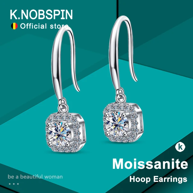 KNOBSPIN 1ct Moissanite Øredobber 925 Sølv