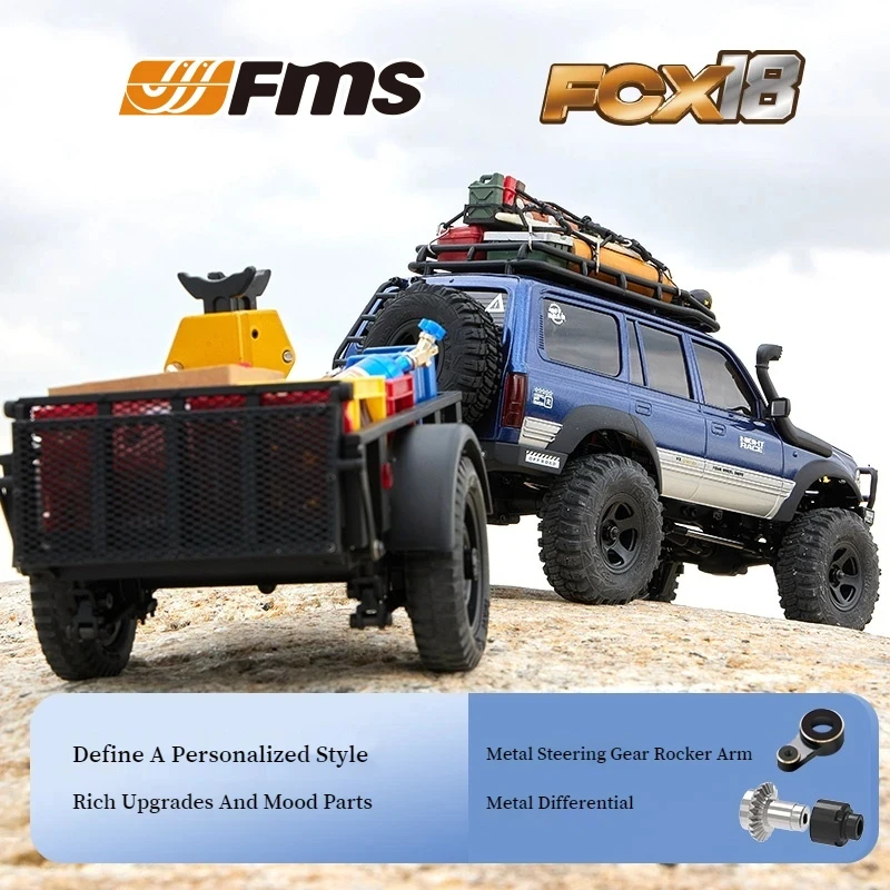 Fms 1/18 FCx18 LC80 RC카 2.4G RTR 시뮬레이션 2 단 기어 Rc 4WD 오프로드 클라이밍 차량 모델, 성인 소년 전기 장난감