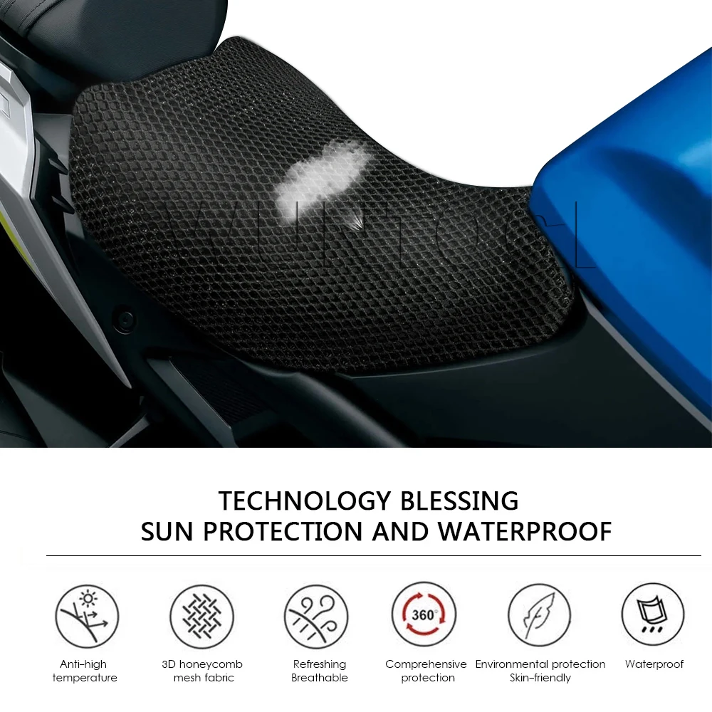 GSX-S1000 2022 Accessoreis 스즈키 GSX S1000 오토바이 시트 커버 통기성 GSXS1000 3D 메쉬 패브릭 방수 쿠션