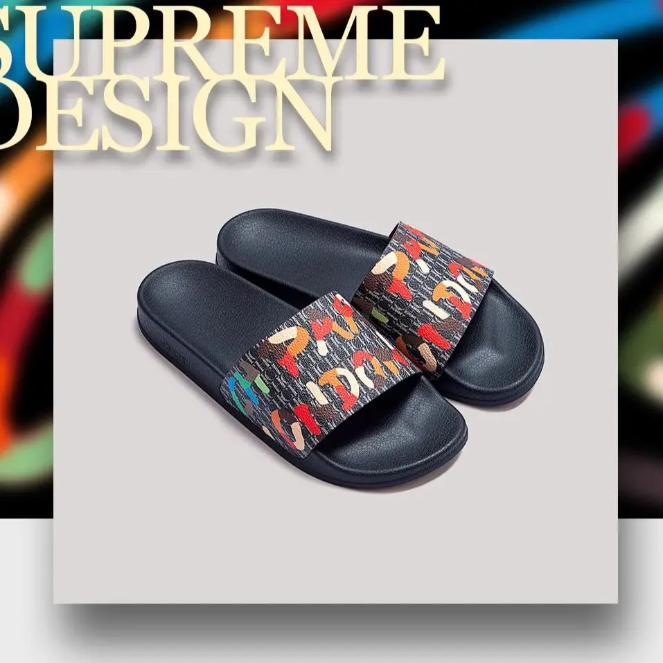 CILMI HARVILL CHHC Women's Slippers Pvc Waterproof Splicing Element Letter Design Gift Box Packaging Fashionable Outdoor Comfort