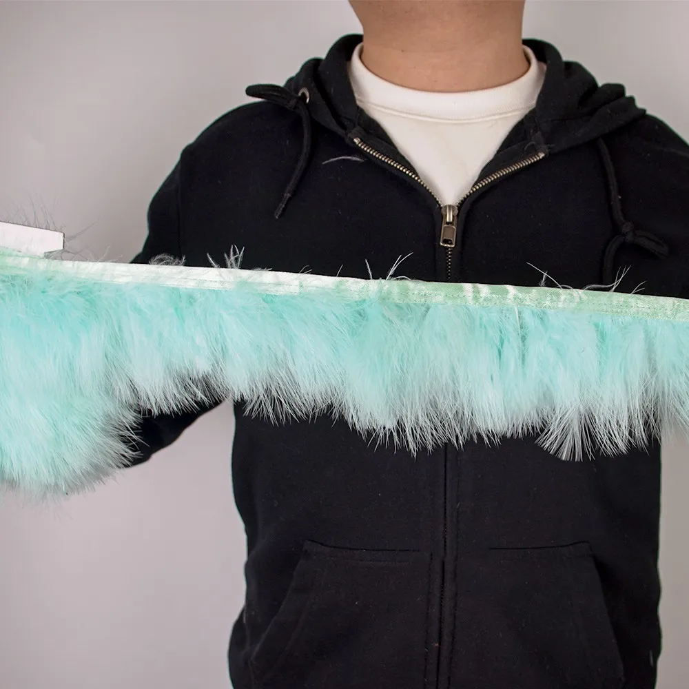 Craft Feathers 1 Meter Marabou Feathers Trim Ribbon 8-10CM Soft Plumes Fringe for Crafts Wedding Dress Sewing Decoration Accessories