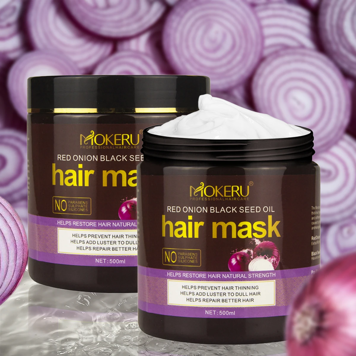 Mokeru Red onion Hair Mask Daily care at home Hair mask for Women Nourishes the ends repairs damaged hair curly hair products500