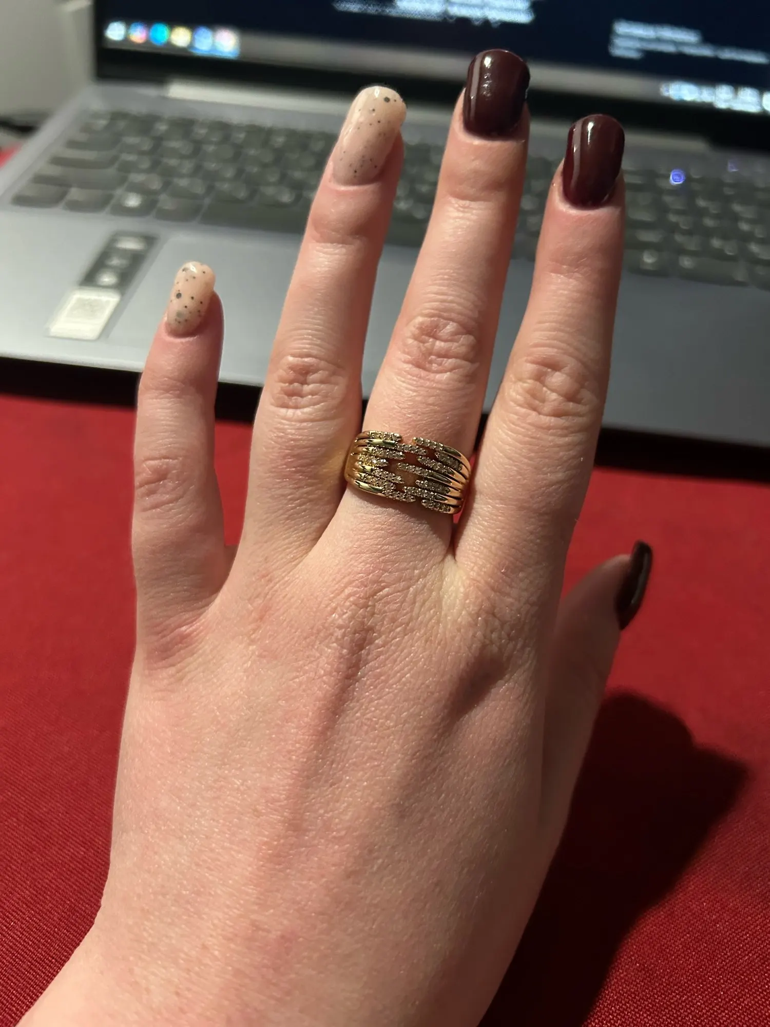 Zircon Double Crossed Shape Rings photo review