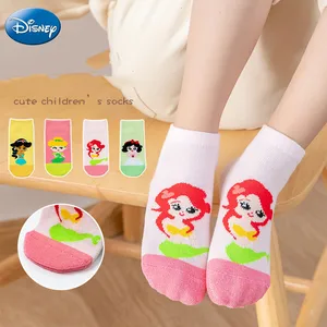 5 Pairs  Disney Frozen 2 Elsa Anna Figure Princess  Socks Cartoon Children Socks Baby Boy Socks Kawaii Child Soft Gift Kids Girl