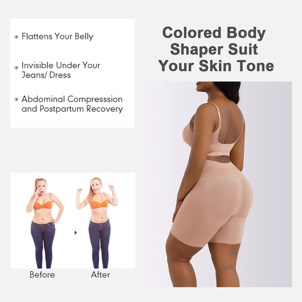 Two Piece Shapewear Set for Women Butt Lifter Tummy Control Waist Slimming Seamless Panty High Waist Body Shaper Boyshorts
