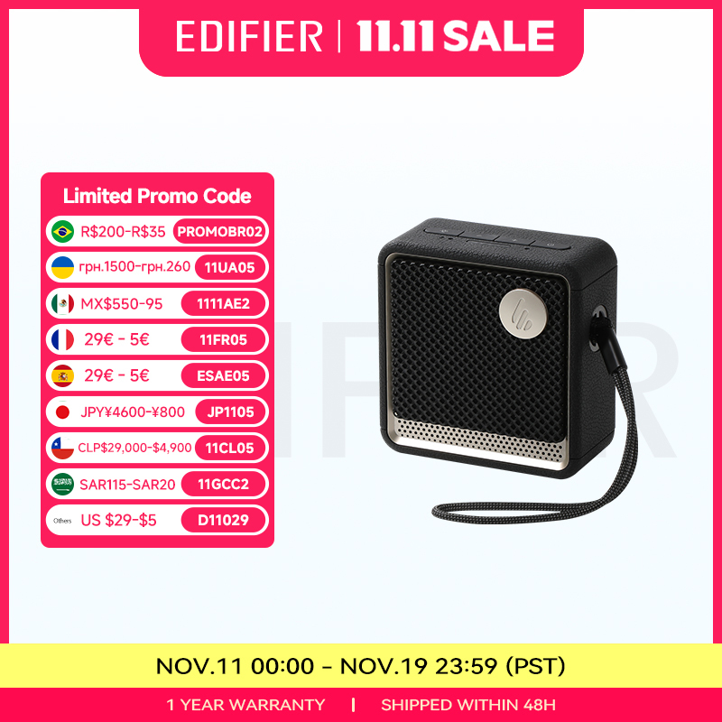  Edifier ES20 Portable Bluetooth Speaker Wireless Speaker IP67 Waterproof Light Effects Outdoor Speakers Deep Bass with Mic 