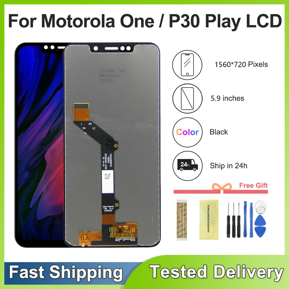 

5.9" Original For Motorola Moto One P30 Play LCD Display Touch Screen Assembly For OneP30 Play XT1941-1 XT1941-3 XT1941-4 LCD