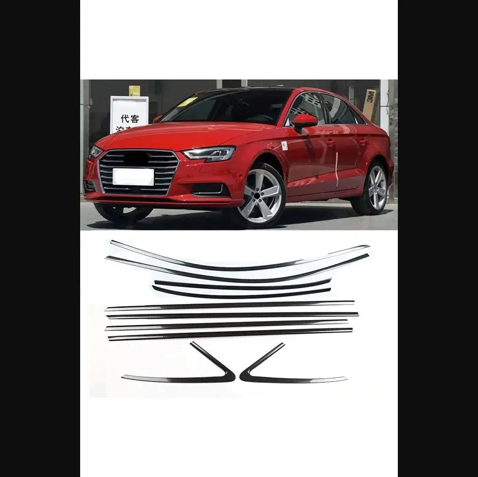 Per Audi A3 Berlina Window Bead Frame Cromo Nichel After 2013 Modelli-Cromo Styling Racer Mirror Cover Diffusore Per Labbro Anteriore Auto