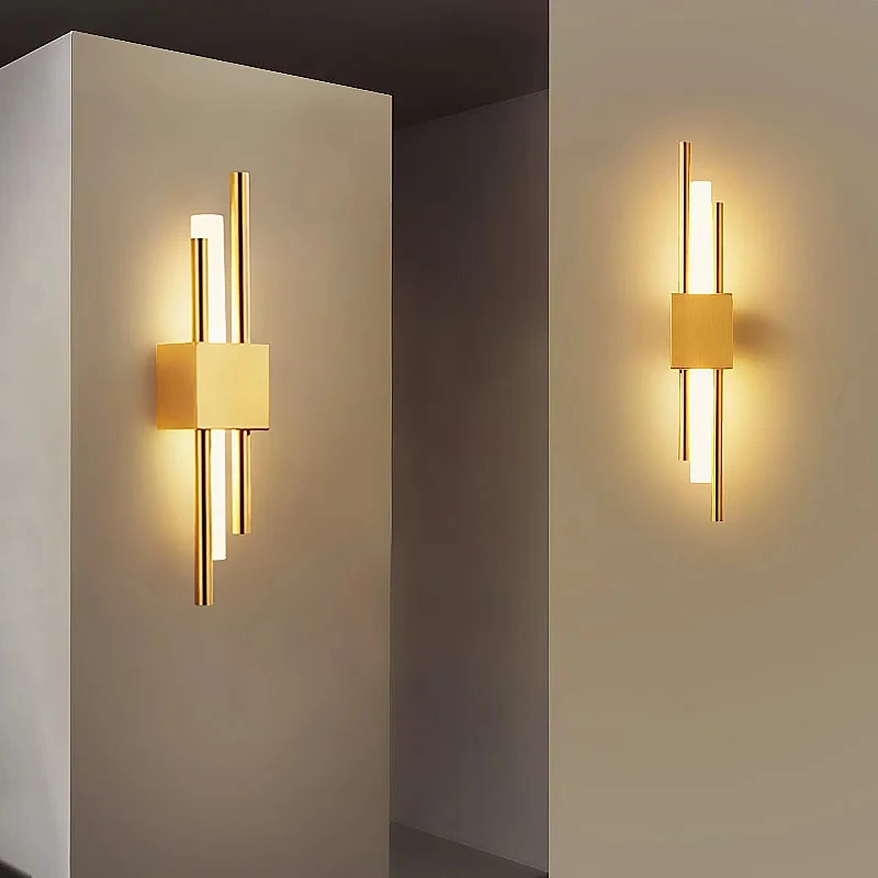 

Modern Led Wall Lights Gold Black Bedside Lights Nordic Luxury Wall Lamp Home Indoor Living Room Bedroom Decor Long Wall Sconces