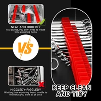 23 PCS Magnetic Wrench Organizer Rack for Toolbox Magnetic Wrench Holder Wrenches Drawer Storage Shelf Compact ABS Wrench Holder 2