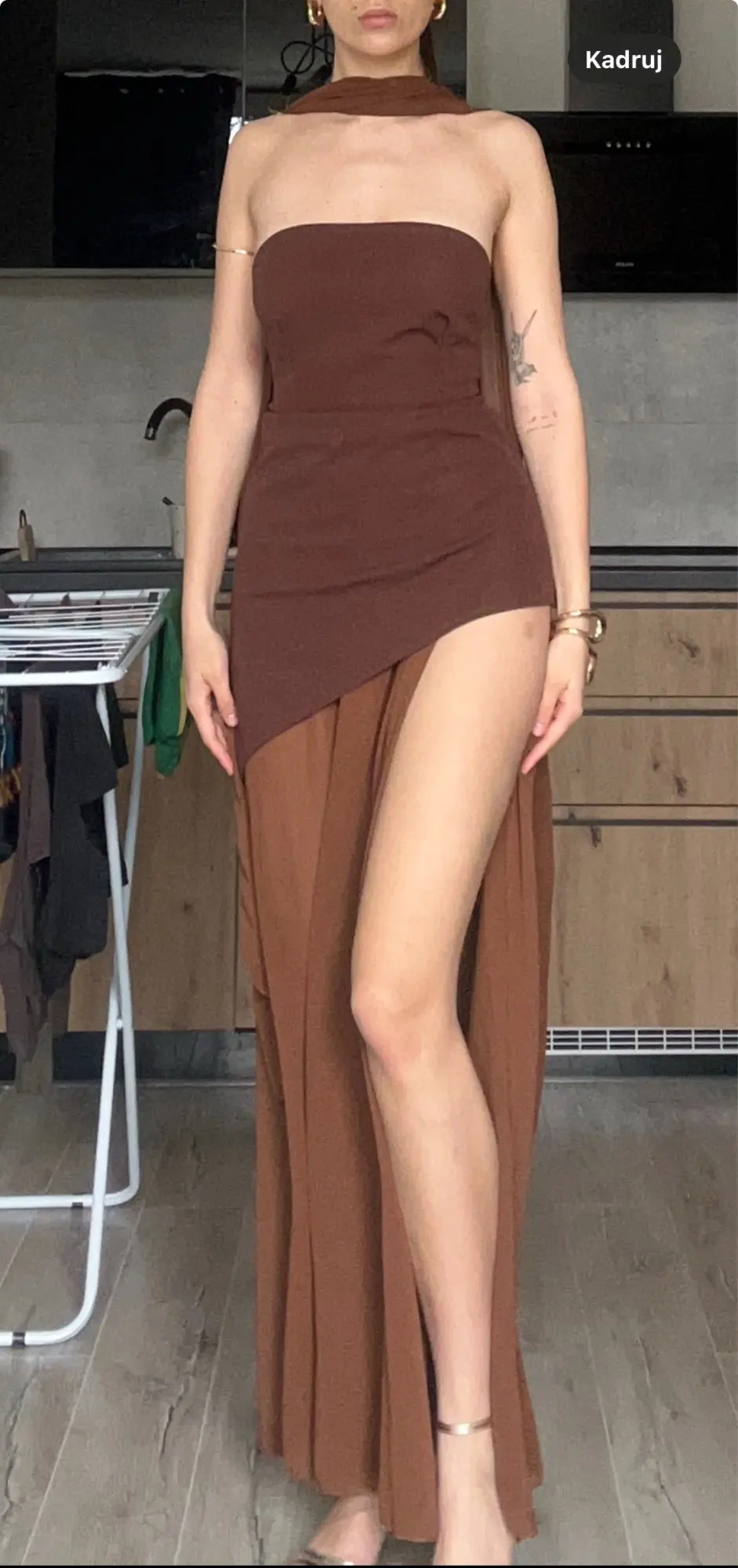 Stunning Ankle-Length Strapless Summer Dress with Patchwork photo review