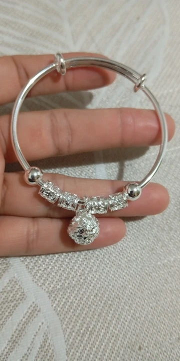 Silver Hollow Bell Bangle | Adjustable Women’s Bracelet photo review