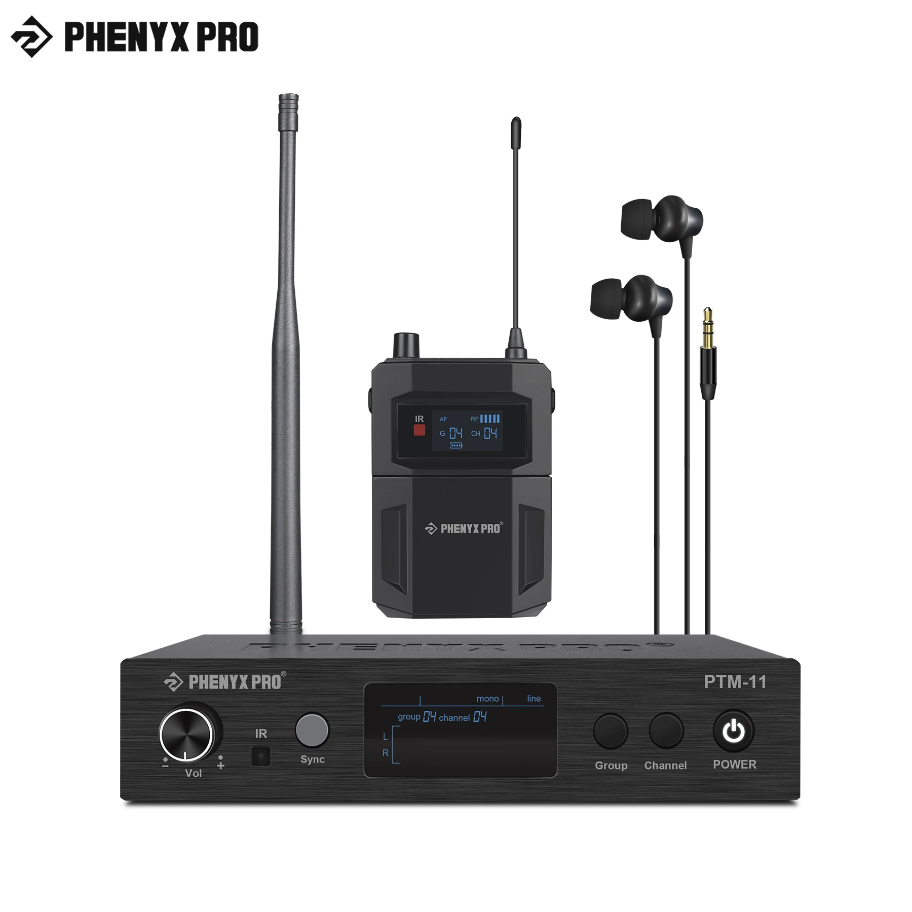 UHF Mono Audio Wireless in Ear Monitor System Metal Transmitter Sturdy
