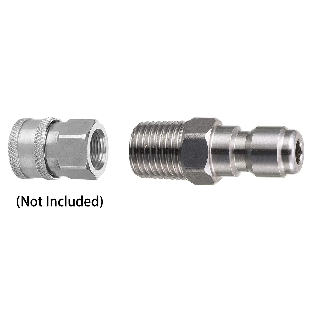Pressure Washer 1/4 Inch Quick Plug Connector To Spray Gun Wand Lance Adapter Stainless Steel Quick Disconnect Release Fitting 3