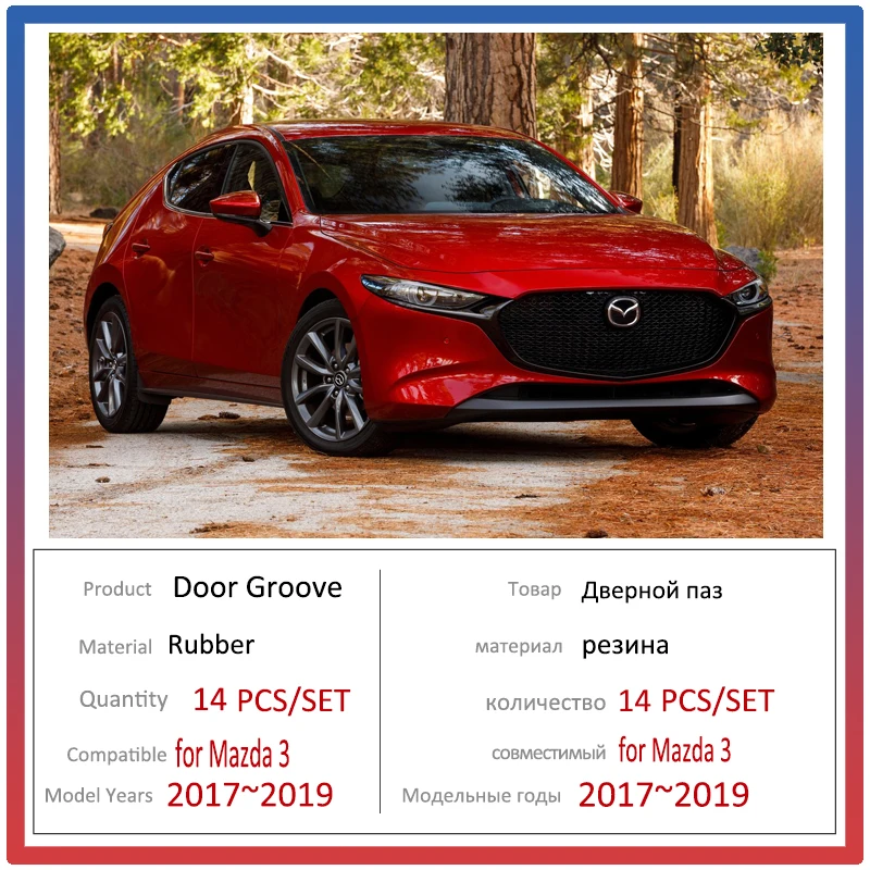 Door Groove Mat For Mazda 3 Bn Axela Facelift Mazda3 Mk3 2017 2018 2019 Non-slipt  Dust Mat Slot Hole Pad Rubber Car Accessories - Door Groove Mat - AliExpress